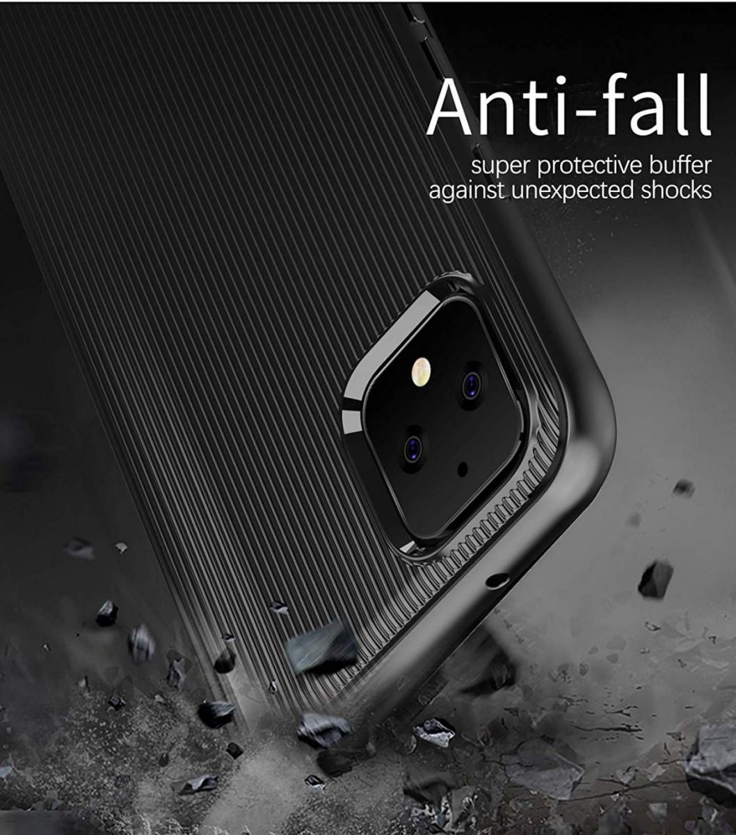 Google Pixel 4 XL Strepen Textuur TPU Hoesje Blauw afbeelding 5