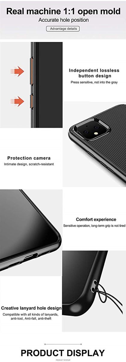 Google Pixel 4 XL Strepen Textuur TPU Hoesje Blauw afbeelding 7