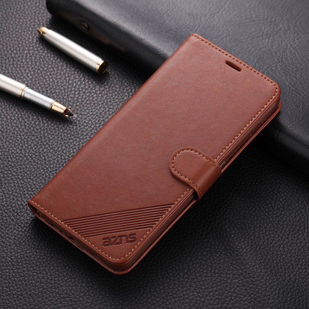 AZNS Oppo A5 / A9 2020 Portemonnee Stand Hoesje Bruin afbeelding 1