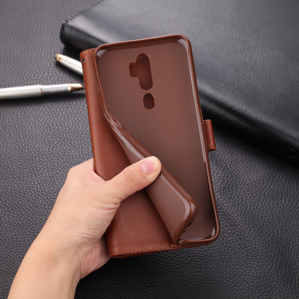 AZNS Oppo A5 / A9 2020 Portemonnee Stand Hoesje Bruin afbeelding 11