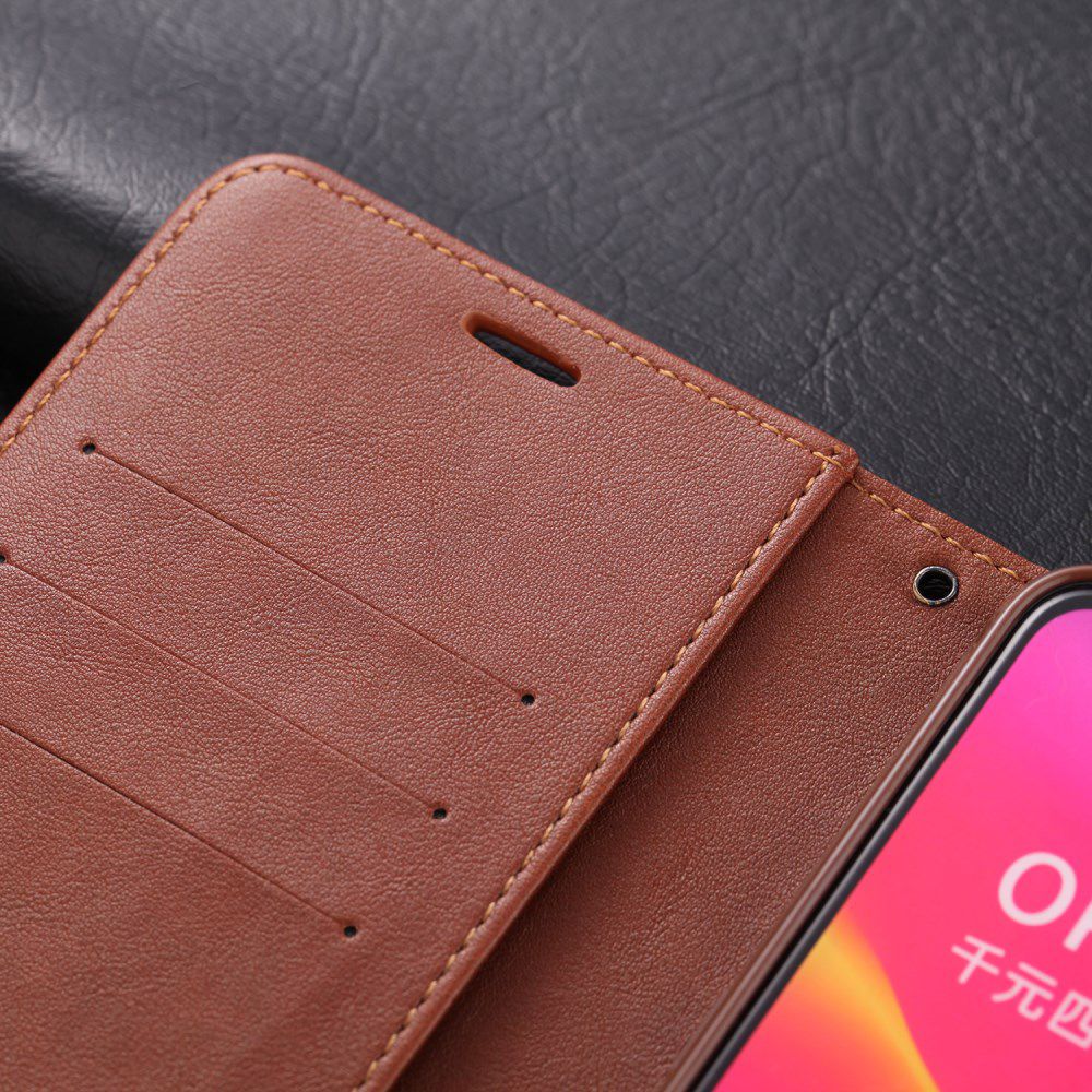 AZNS Oppo A5 / A9 2020 Portemonnee Stand Hoesje Bruin afbeelding 4