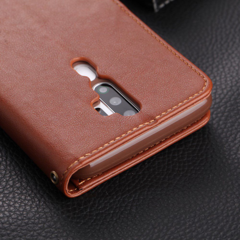 AZNS Oppo A5 / A9 2020 Portemonnee Stand Hoesje Bruin afbeelding 8