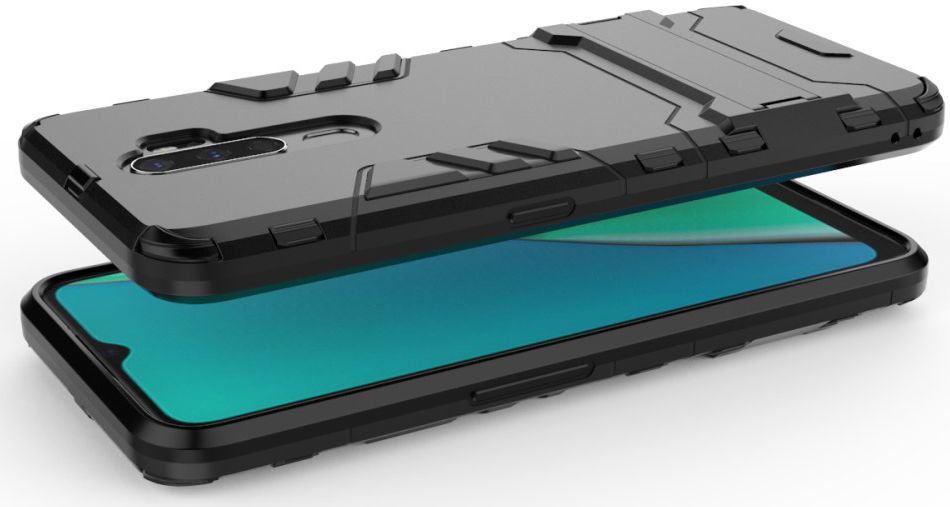 Oppo A9 (2020) Hybrid Kickstand Hoesje Zwart afbeelding 5