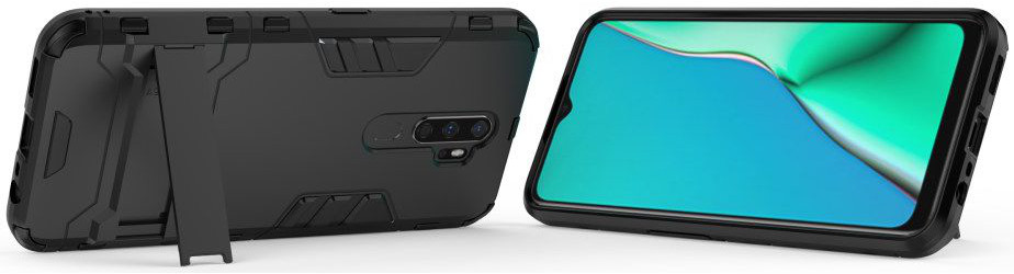 Oppo A9 (2020) Hybrid Kickstand Hoesje Zwart afbeelding 3