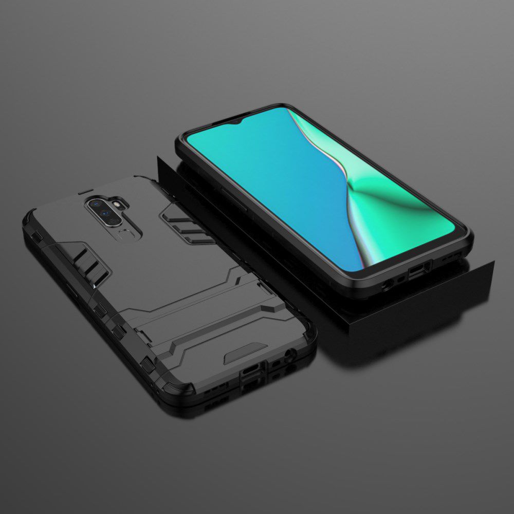 Oppo A9 (2020) Hybrid Kickstand Hoesje Zwart afbeelding 7