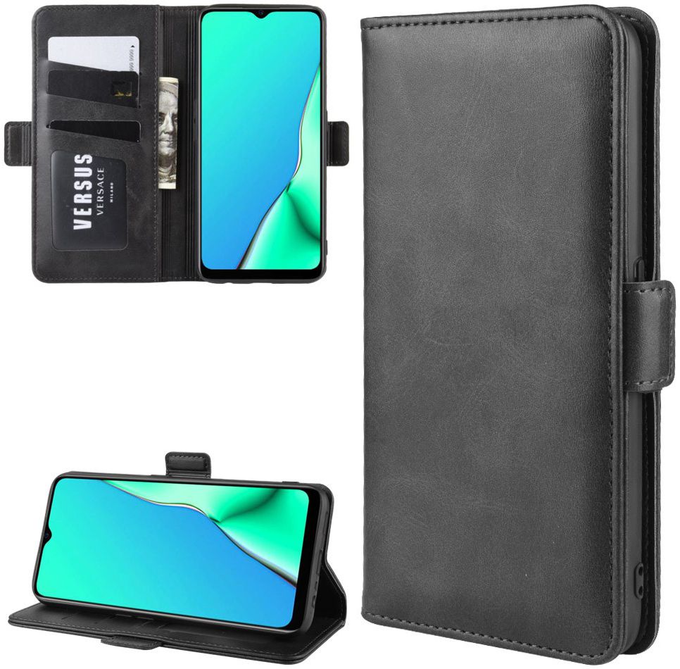 Oppo A5 / A9 (2020) Stand Portemonnee Hoesje Zwart afbeelding 5