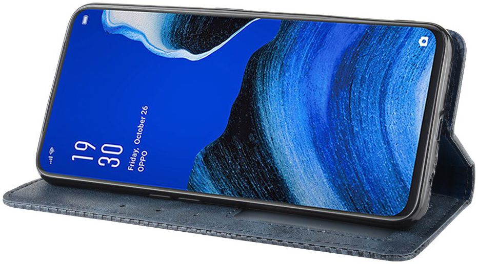 OPPO Reno 2Z Vintage Portemonnee Hoesje Blauw afbeelding 7