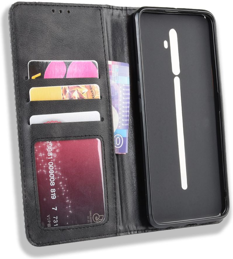 OPPO Reno 2Z Vintage Portemonnee Hoesje Zwart afbeelding 5