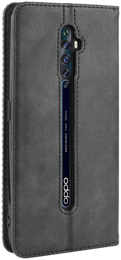 OPPO Reno 2Z Vintage Portemonnee Hoesje Zwart afbeelding 2