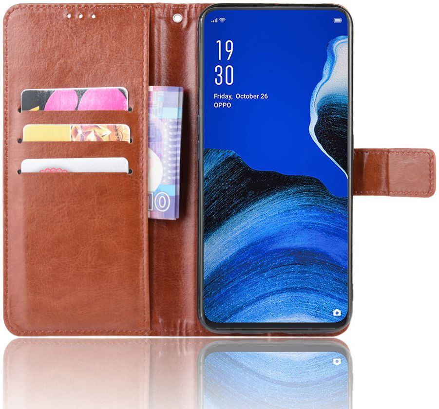 OPPO Reno 2Z Book Case Portemonnee Hoesje Bruin afbeelding 1