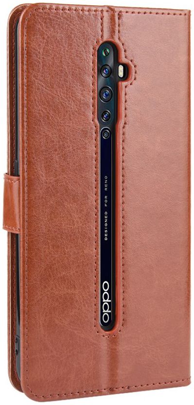 OPPO Reno 2Z Book Case Portemonnee Hoesje Bruin afbeelding 2