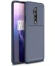 OnePlus 7T Pro Siliconen Carbon Hoesje Blauw