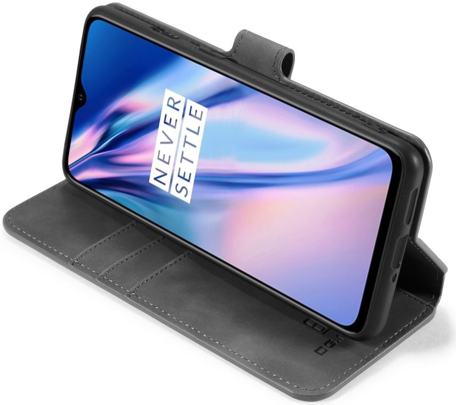 DG Ming Retro Portemonnee OnePlus 7T Hoesje Grijs afbeelding 3