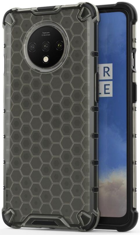 OnePlus 7T Hybride Honinggraat Hoesje Zwart afbeelding 1