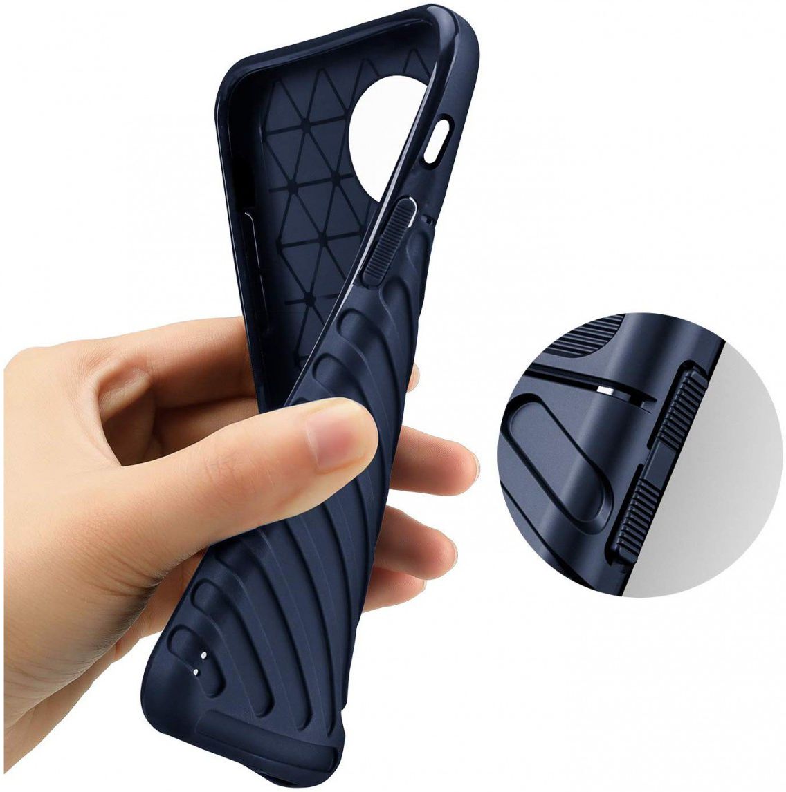 OnePlus 7T Twill Texture Hoesje Blauw afbeelding 3