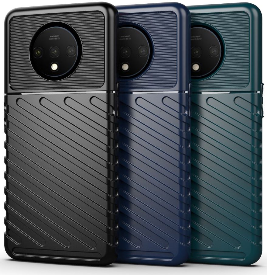 OnePlus 7T Twill Texture Hoesje Blauw afbeelding 5
