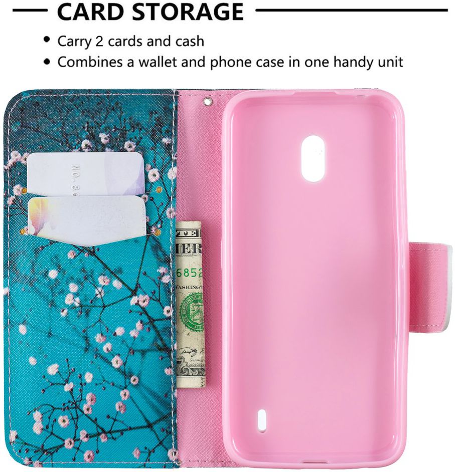 Nokia 2.2 Portemonnee Hoesje met Bloeiende Boom Print afbeelding 3