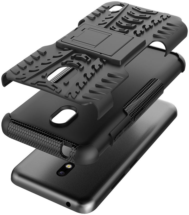 Nokia 2.2 Robuust Hybride Hoesje Zwart afbeelding 6