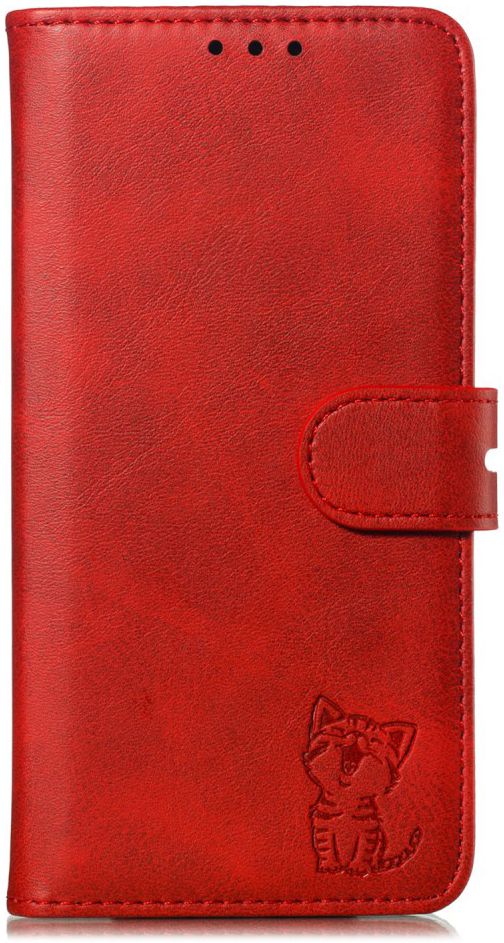 Nokia 6.2 / 7.2 Portemonnee Hoesje Met Kat Rood afbeelding 2