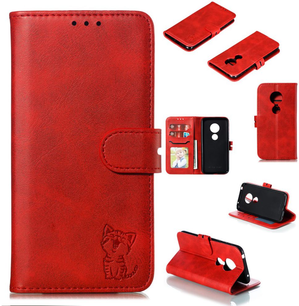 Nokia 6.2 / 7.2 Portemonnee Hoesje Met Kat Rood afbeelding 8