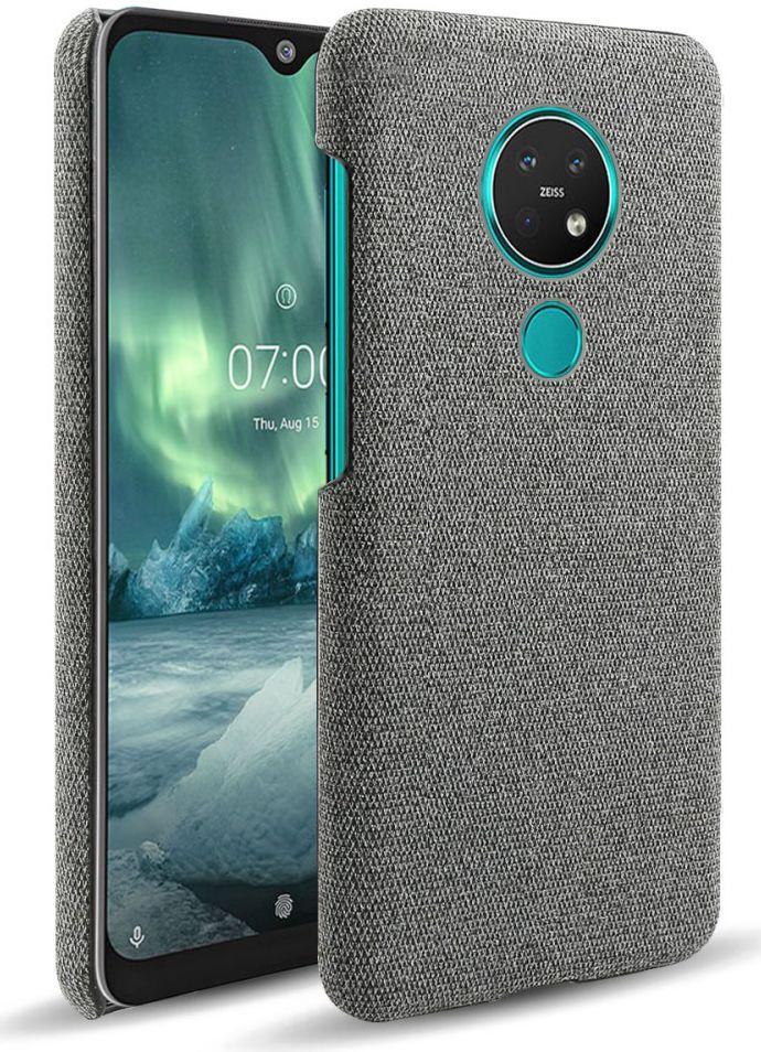 Nokia 7.2 Stof Hard Back Cover Grijs afbeelding 1