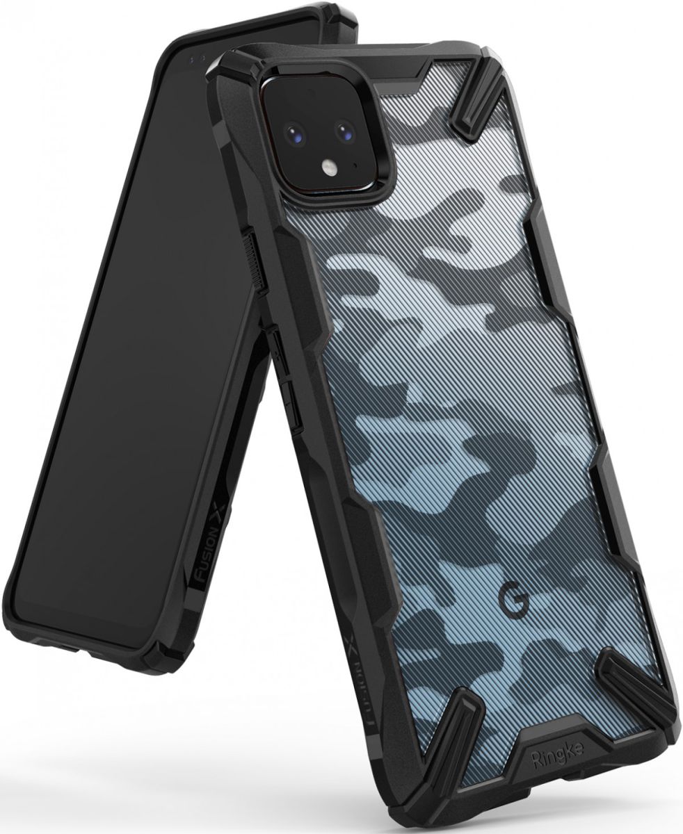Ringke Fusion X Design Google Pixel 4 Hoesje Camo Zwart afbeelding 1