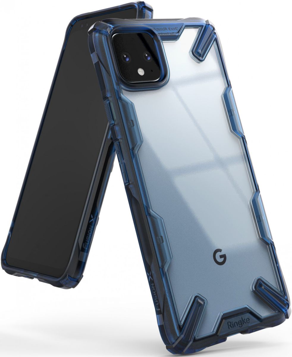 Ringke Fusion X Google Pixel 4 XL Hoesje Transparant / Blauw afbeelding 1