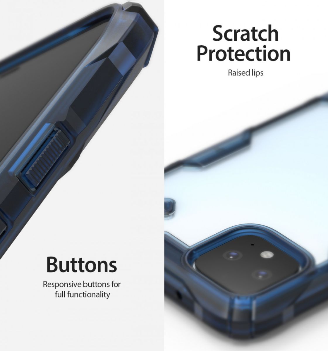 Ringke Fusion X Google Pixel 4 XL Hoesje Transparant / Blauw afbeelding 4