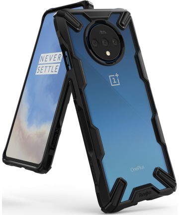 Ringke Fusion X OnePlus 7T Hoesje Transparant / Zwart Hoesjes