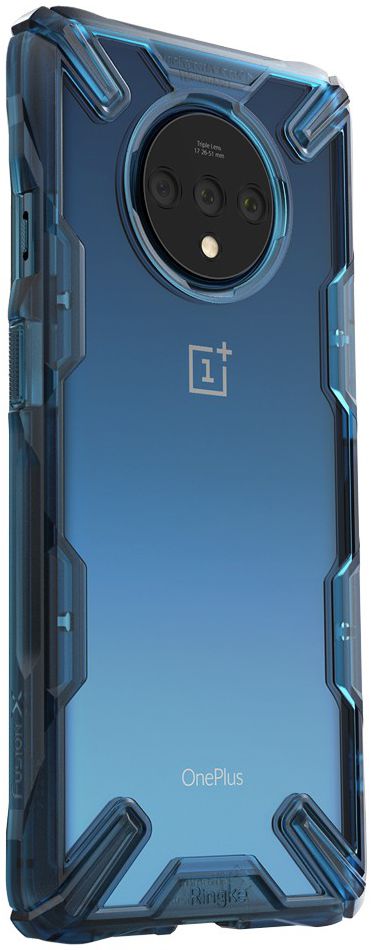 Ringke Fusion X OnePlus 7T Hoesje Transparant / Blauw afbeelding 2