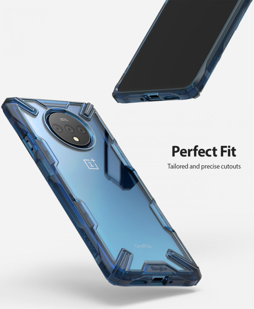 Ringke Fusion X OnePlus 7T Hoesje Transparant / Blauw afbeelding 4
