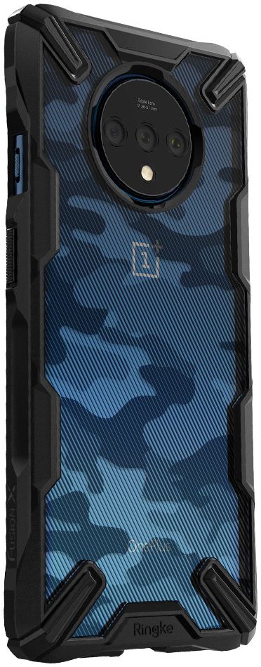 Ringke Fusion X Design OnePlus 7T Hoesje Camo Zwart afbeelding 2