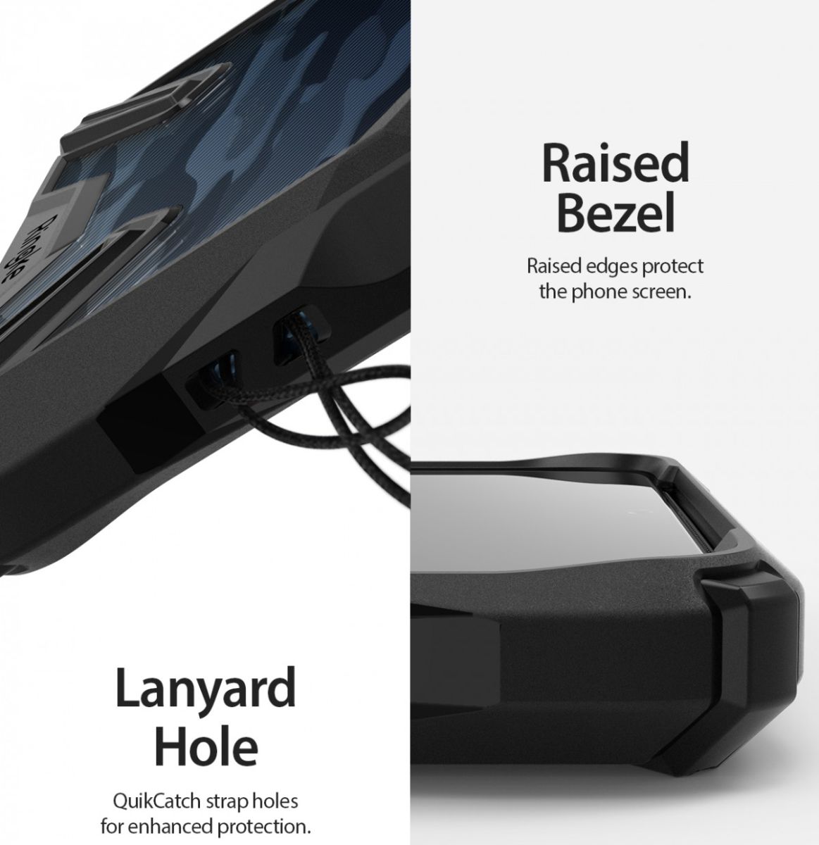 Ringke Fusion X Design OnePlus 7T Hoesje Camo Zwart afbeelding 3