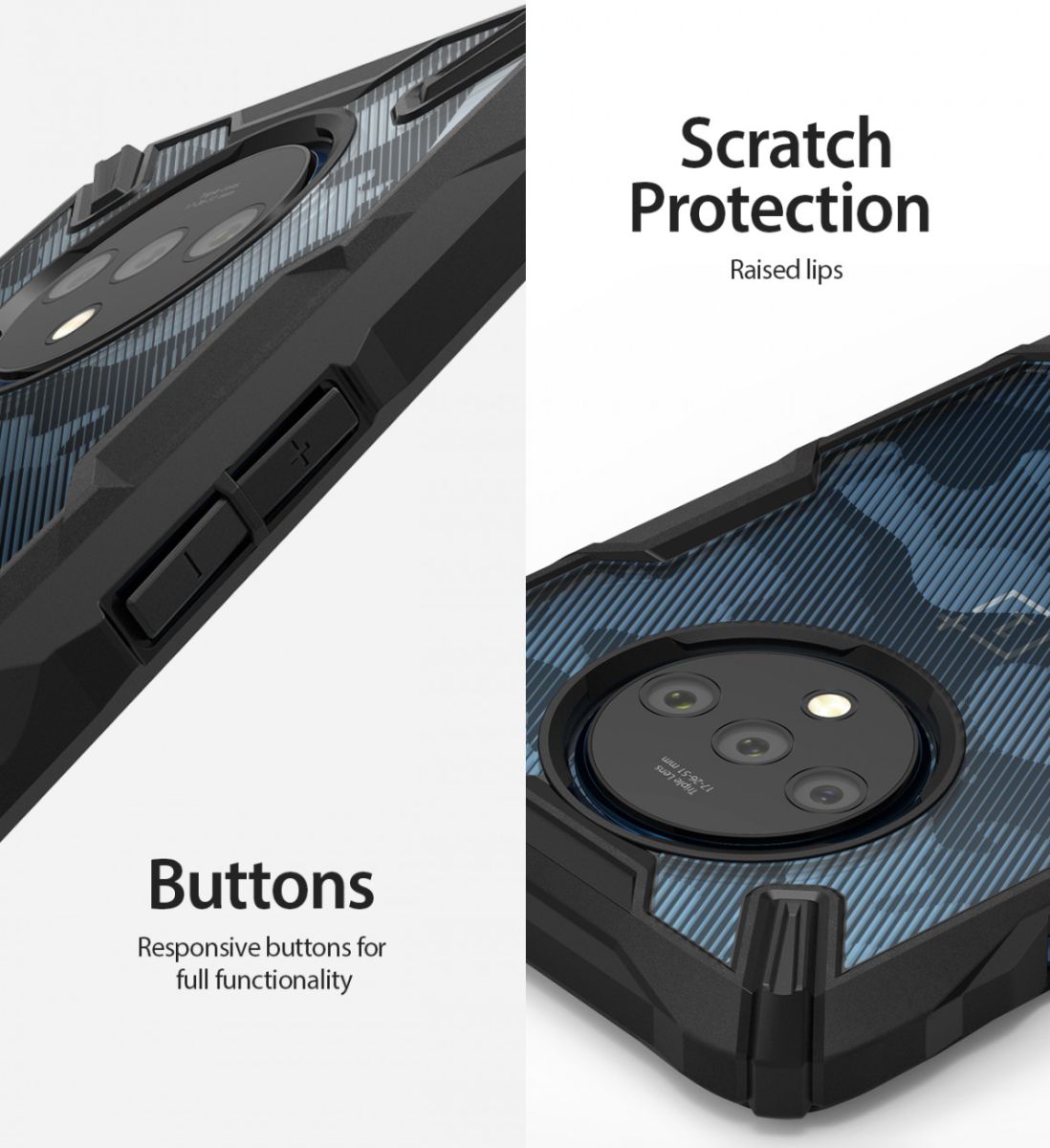 Ringke Fusion X Design OnePlus 7T Hoesje Camo Zwart afbeelding 4