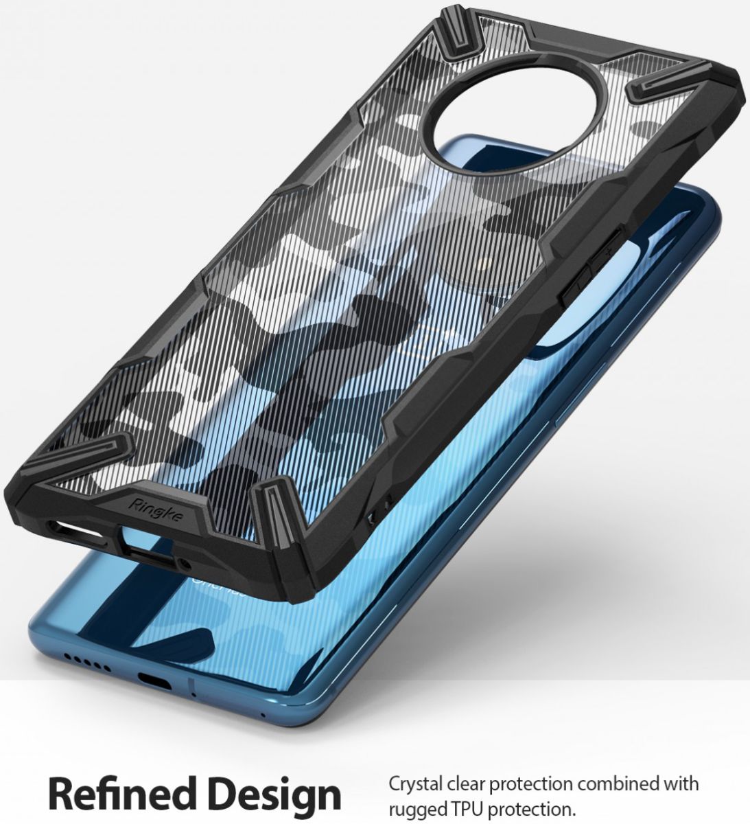 Ringke Fusion X Design OnePlus 7T Hoesje Camo Zwart afbeelding 6