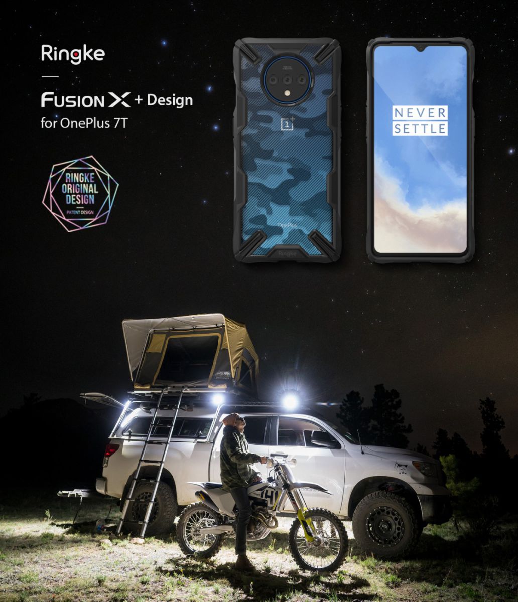 Ringke Fusion X Design OnePlus 7T Hoesje Camo Zwart afbeelding 8