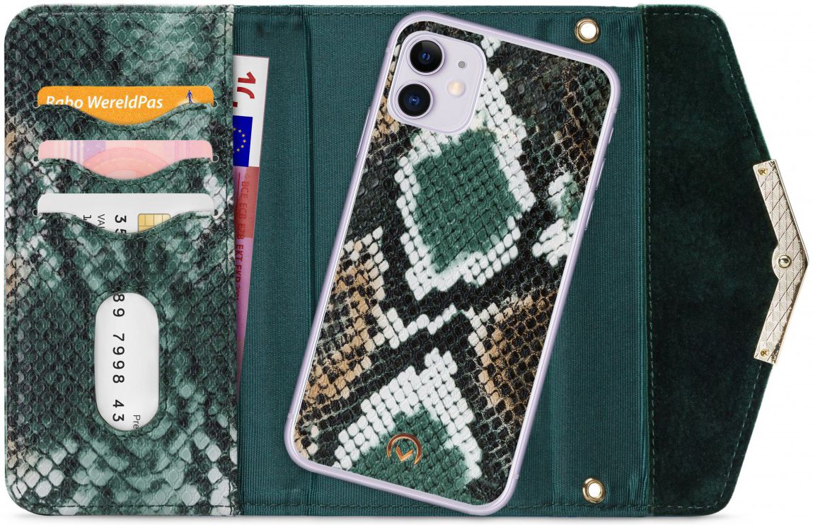 Mobilize Velvet Clutch Apple iPhone 11 Hoesje Green Snake afbeelding 1