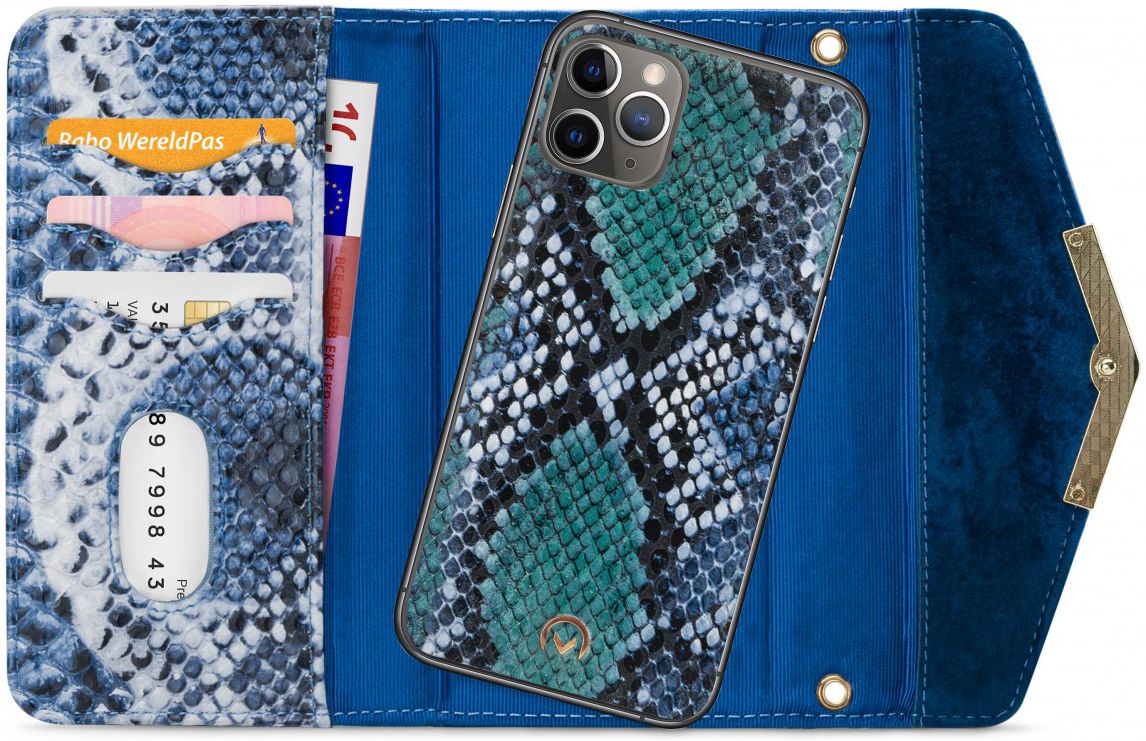 Mobilize Velvet Clutch Apple iPhone 11 Pro Max Hoesje Royal Blue Snake afbeelding 1