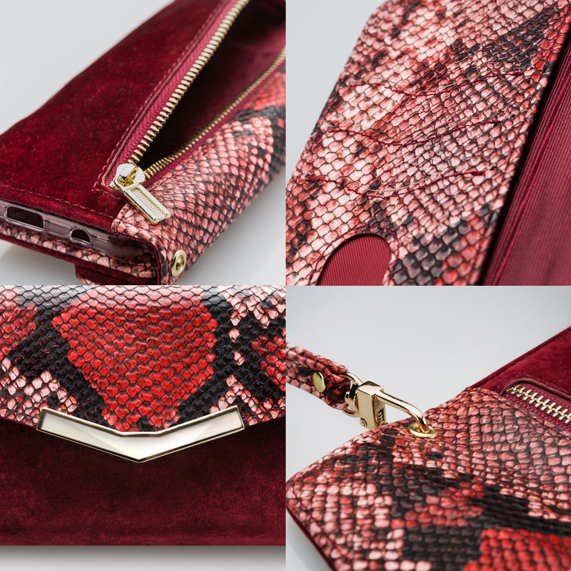 Mobilize Velvet Clutch Apple iPhone 11 Pro Hoesje Red Snake afbeelding 8