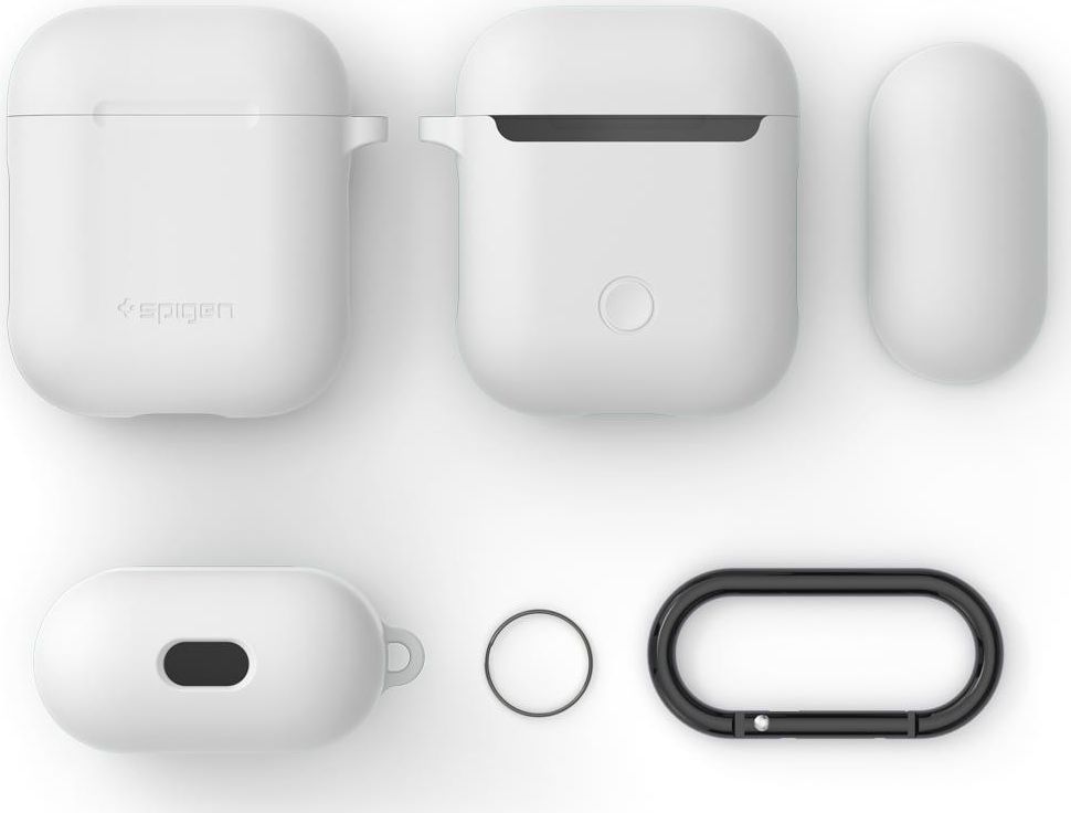 Spigen Silicone Fit Apple AirPods Hoesje Wit afbeelding 7