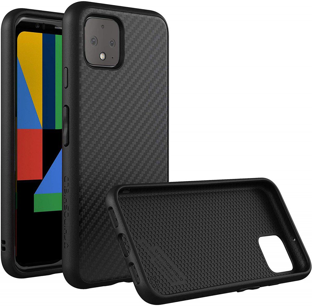 RhinoShield SolidSuit Google Pixel 4 Hoesje Carbon Zwart afbeelding 1