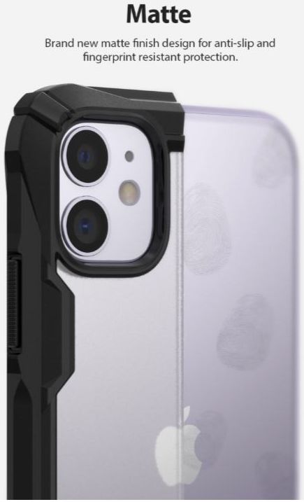 Ringke Fusion X Matte Apple iPhone 11 Hoesje Transparant/Zwart afbeelding 3