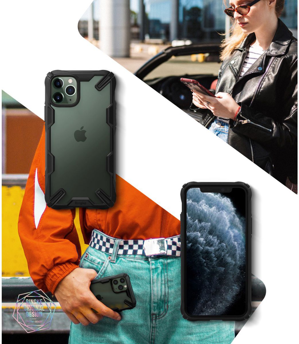 Ringke Fusion X Matte Apple iPhone 11 Pro Hoesje Zwart afbeelding 4