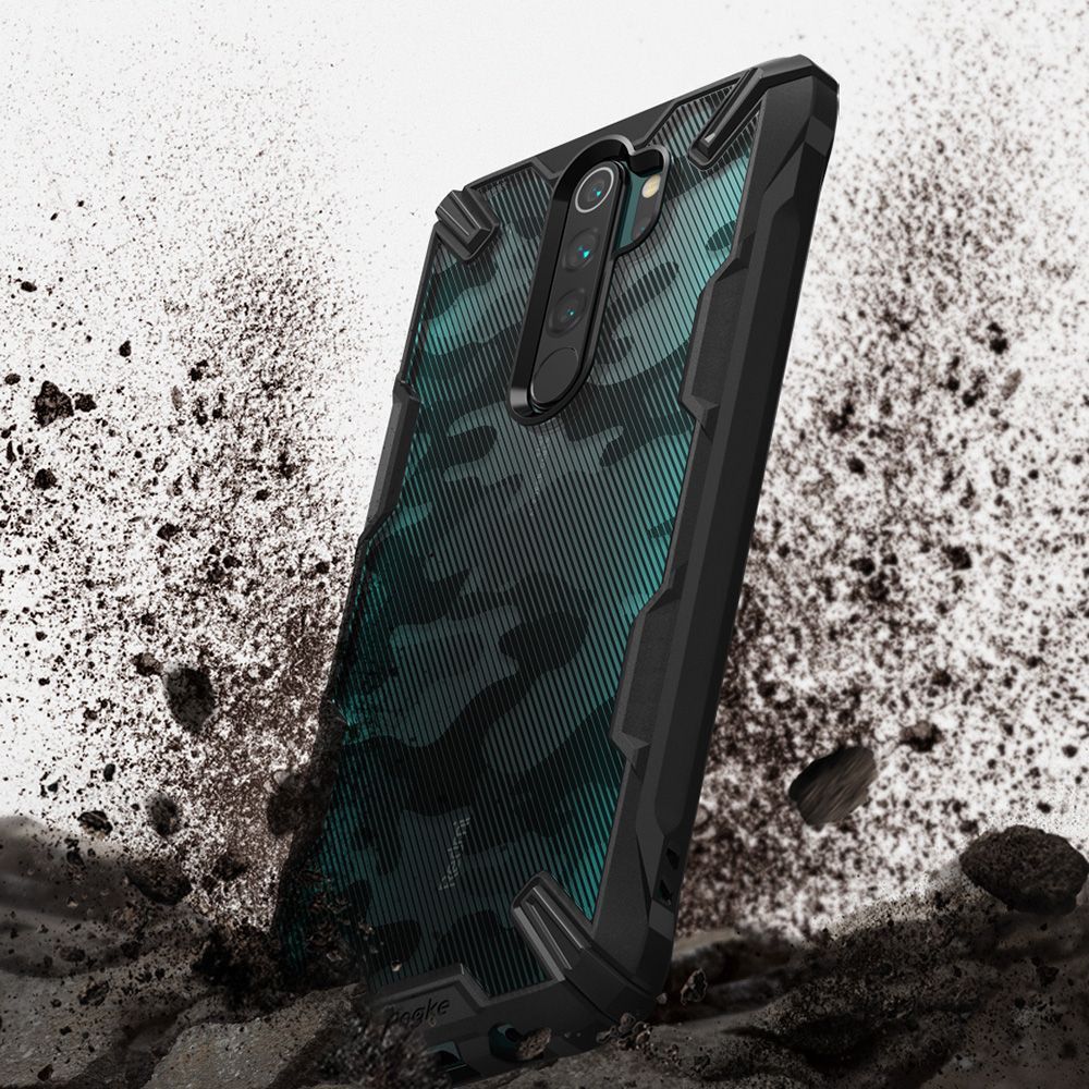 Ringke Fusion X Hoesje Xiaomi Redmi Note 8 Pro Camo Zwart afbeelding 2