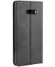 LG G8X ThinQ Stijlvol Vintage Portemonnee Hoesje Zwart