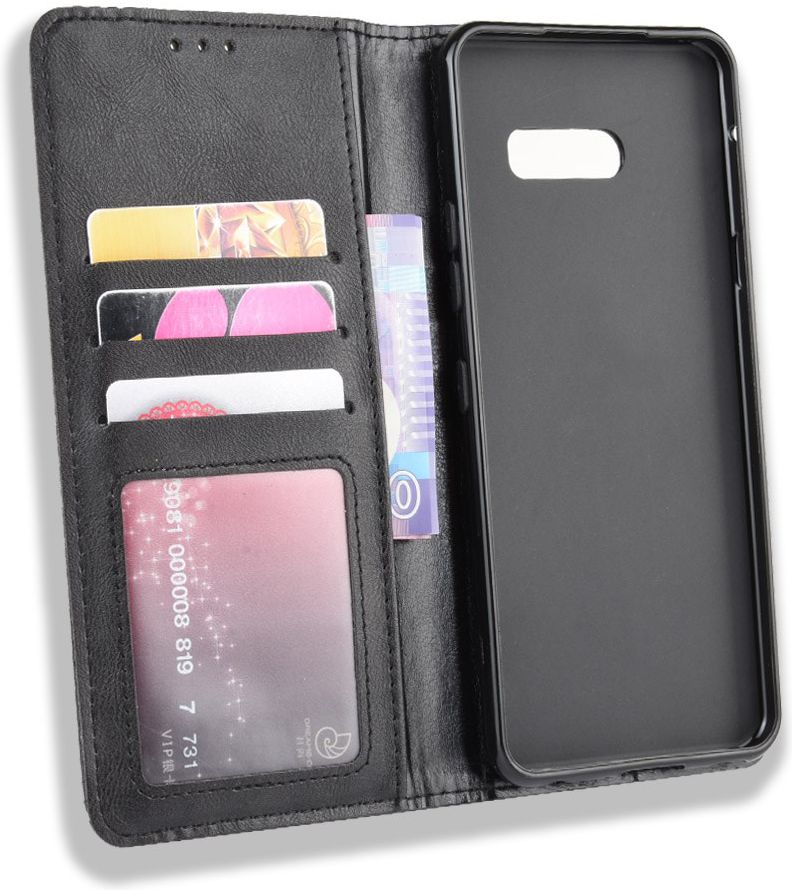 LG G8X ThinQ Stijlvol Vintage Portemonnee Hoesje Zwart afbeelding 6