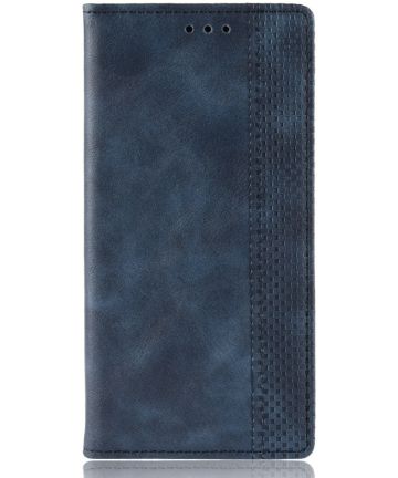 LG G8X ThinQ Stijlvol Vintage Portemonnee Hoesje Blauw Hoesjes