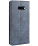 LG G8X ThinQ Stijlvol Vintage Portemonnee Hoesje Blauw