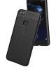 Huawei P10 Lite Hoesje met Lychee Kunstleer Coating Zwart