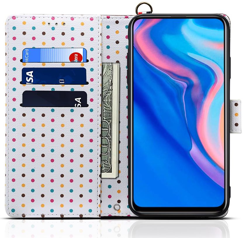 Huawei Honor 9X (Global)/P Smart Z Retro Dots Portemonnee Hoesje Bruin afbeelding 2